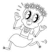 La Catrina en cavale joyeuse - Coloriage en ligne