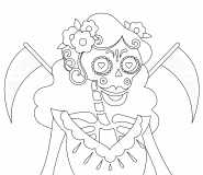 Santa Muerte (la Sainte Mort au Mexique) - Coloriage en ligne