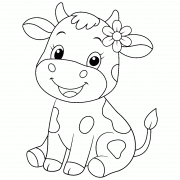 Petite vachette des prés - Coloriage en ligne