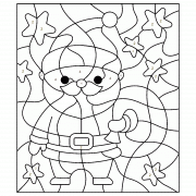 Le Père Noël sous la nuit étoilée - Coloriage Magique (jeu en ligne)