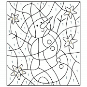 Bonhomme de neige aux étoiles scintillantes - Coloriage Magique (jeu en ligne) Bonhomme de neige aux étoiles scintillantes - Coloriage Magique (jeu en ligne)