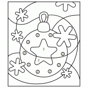 Boule de Noël étincelante et flocons cristallins - Coloriage Magique (jeu en ligne)