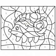 Hérisson des sous-bois - Coloriage Magique (jeu en ligne)