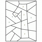 Kaléidoscope autour du chiffre 1 - Coloriage Magique (jeu en ligne)