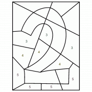 Mosaïque colorée autour du nombre 2 - Coloriage Magique (jeu en ligne)