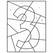 Le chiffre 3 en couleurs étincelantes - Coloriage Magique (jeu en ligne)