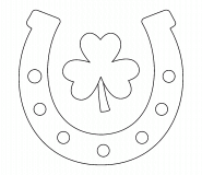 Fer à cheval et trèfle porte-bonheur - Coloriage en ligne