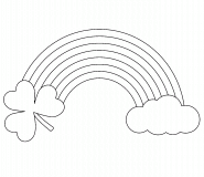 Arc-en-ciel et trèfle porte-bonheur - Coloriage en ligne