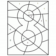 Chiffre huit en couleurs et en surprises - Coloriage Magique (jeu en ligne)