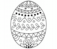 Œuf de Pâques décoré façon doodle - Coloriage en ligne