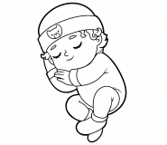 Bébé rêveur tout mignon - Coloriage en ligne