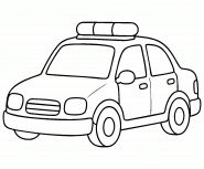Voiture de police prête à partir en mission - Coloriage en ligne