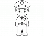 Petit policier prĂȘt Ă protĂ©ger la ville - Coloriage en ligne Petit policier prĂȘt Ă protĂ©ger la ville - Coloriage en ligne