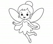 Une adorable petite fée - Coloriage en ligne