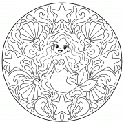 Le fabuleux mandala de la petite sirĂšne ! - Coloriage en ligne Le fabuleux mandala de la petite sirĂšne ! - Coloriage en ligne