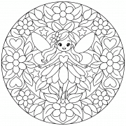 Mandala Fée - Coloriage en ligne