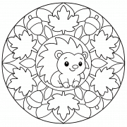 Le mandala du petit hérisson - Coloriage en ligne
