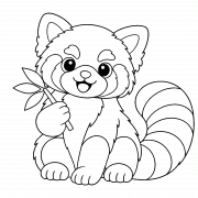 Un adorable panda roux - Coloriage en ligne Un adorable panda roux - Coloriage en ligne