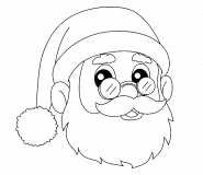 Visage du Père Noël - coloriage n° 19