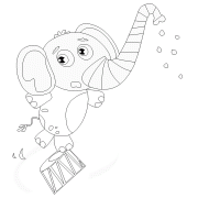 Petit éléphant de cirque - coloriage n° 204