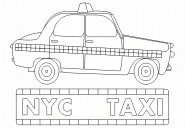Taxi jaune new-yorkais - coloriage n° 205