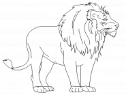 Le lion, roi de la savane - coloriage n° 23