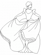 Princesse Enrika avec une robe bleue - coloriage n° 24