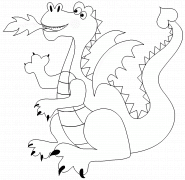 Le dragon violet - coloriage n° 252