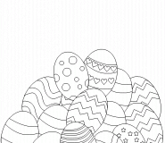 Oeufs de Pâques multicolores - coloriage n° 274