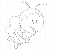 Abeille butineuse - coloriage n° 288