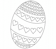 Oeuf de Pâques avec des coeurs - coloriage n° 291