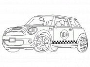 Voiture BMW Mini Cooper - coloriage n° 3