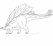 Le stégosaure, grand dinosaure herbivore - coloriage n° 319