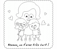 Maman, on t'aime très fort ! - coloriage n° 326