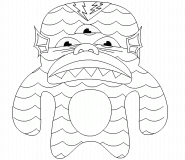 Monstre marin avec trois yeux - coloriage n° 330