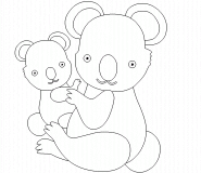 Bébé Koala avec sa maman - coloriage n° 336
