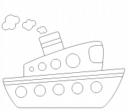 Petit bateau à vapeur - coloriage n° 350