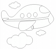 Petit avion au milieu des nuages - coloriage n° 356