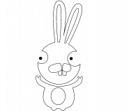 Lapin rigolo avec de grandes oreilles - coloriage n° 365