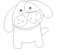 Petit chien trognon - coloriage n° 371