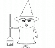 Sorcière d'Halloween au teint blafard - coloriage n° 397