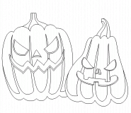 Deux citrouilles d'Halloween - coloriage n° 400