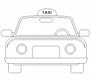 Taxi jaune, vue de face - coloriage n° 414