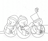 La chorale des bonhommes de neige - coloriage n° 417