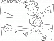 Joueur de foot de l'équipe d'Argentine - coloriage n° 42