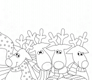 Les rennes du Père Noël ! - coloriage n° 421