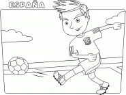 Joueur de foot de l'équipe d'Espagne - coloriage n° 43