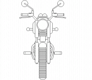 Motocyclette, vue de face - coloriage n° 431