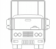 Camion de marchandises, vue de face - coloriage n° 438