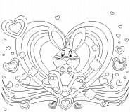 Un amour de lapin rose ! - coloriage n° 439